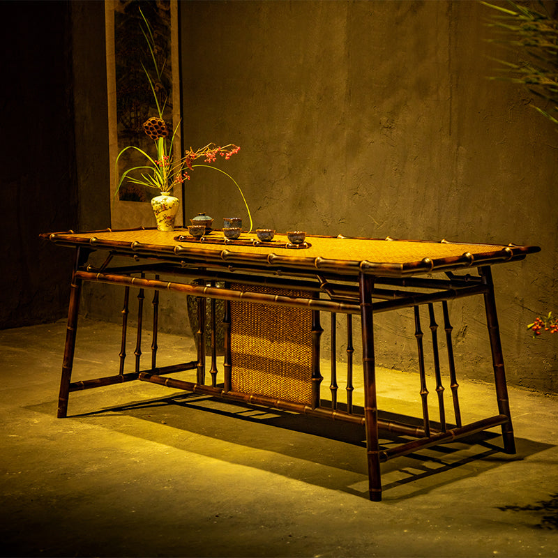 Vintage Bamboo Tea Table Tea House Furniture Black