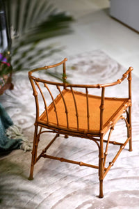 Vintage Bamboo Chair Tea House Furniture Brown