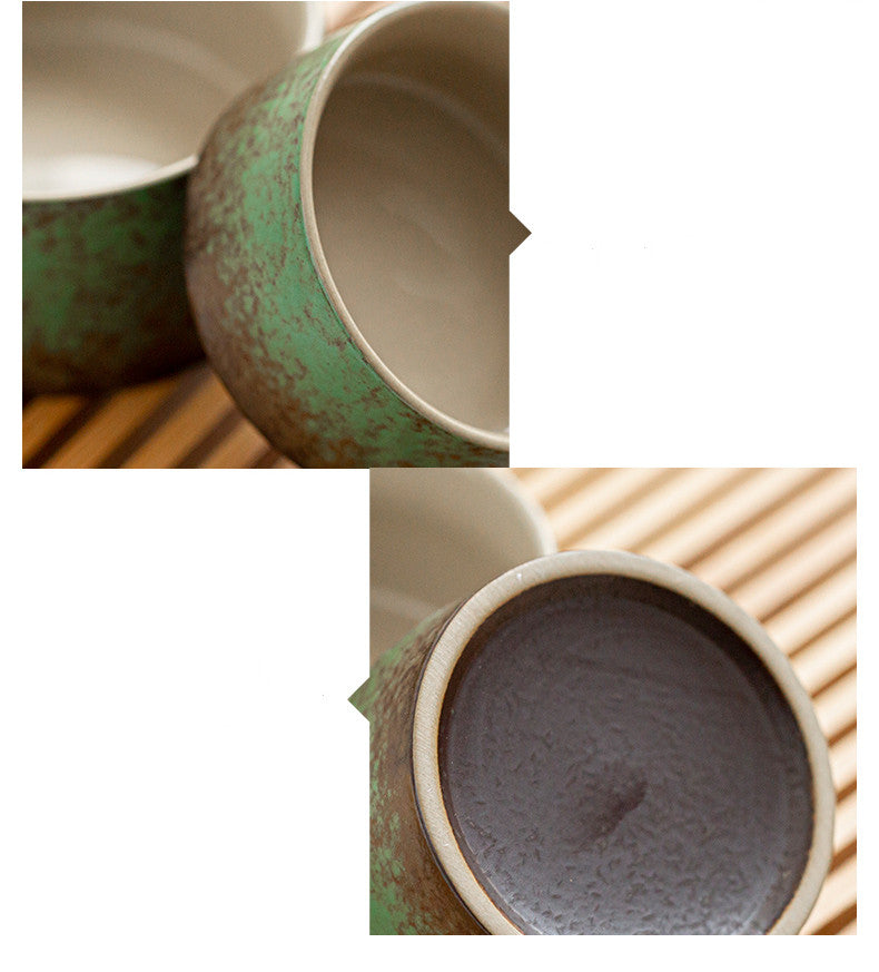 Chinese Tea Ceremony_Ceramic_Tea Set_Tea Pot_Tea Cup_Green_3 pcs