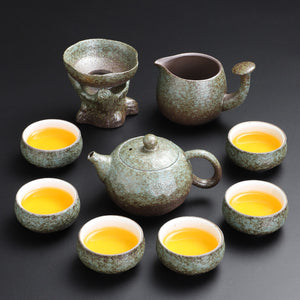 Tea Ceremony_Coarse Pottery_ Xi Shi Tea Pot_Green