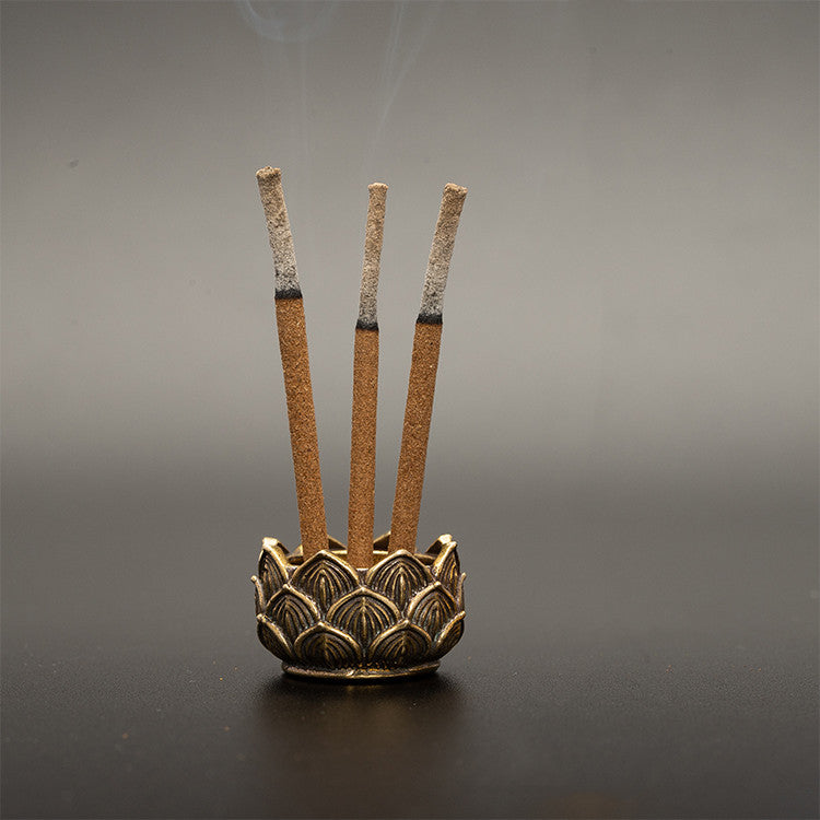 Tea Therapy Accessories_Mini Incense Burner_Brass_Lotus Flower Style