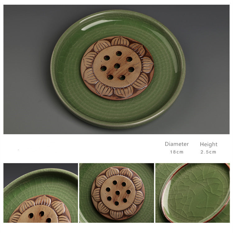 Tea Ceremony_Tea Set_Ceramic_Tea Plate_Lotus Flower Style