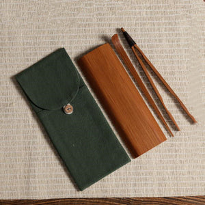 Bamboo Tea Accessories_Tea Holder_Tea Spoon_Tea Clamp_Linen Pouch_4 pcs