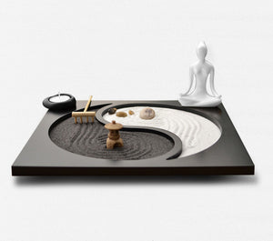 Tea Therapy Accessories_Tai Chi Sand Table Set_White & Black_8 pcs