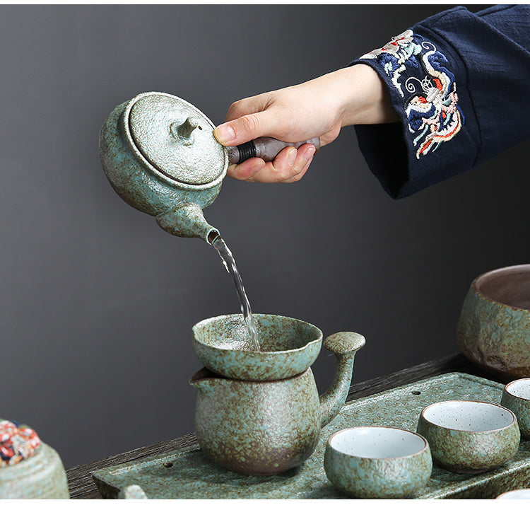 Tea Ceremony_Coarse Pottery_Tea Pot_Green