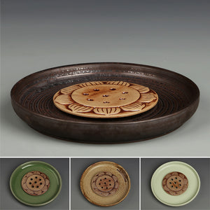 Tea Ceremony_Tea Set_Ceramic_Tea Plate_Lotus Flower Style