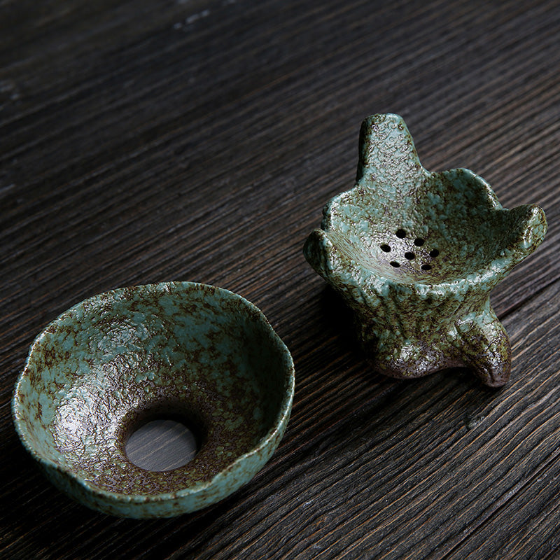 Tea Ceremony_Coarse Pottery_Tea Strainer_Green_2 pcs