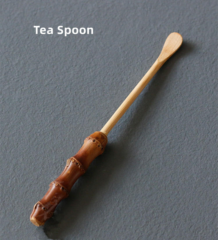 Bamboo Tea Accessories_Tea Holder_Tea Spoon_Tea Needle_Tea Clamp_Rack_5 pcs