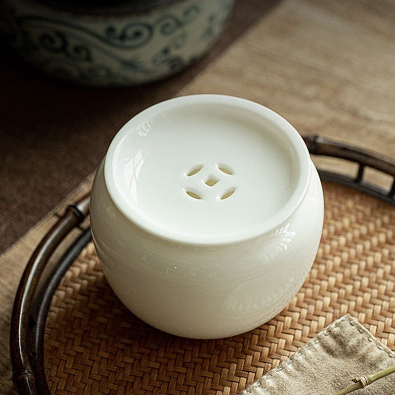 Tea Ceremony_Tea Set_Ceramic_Tea Basin_White_Ancient Style