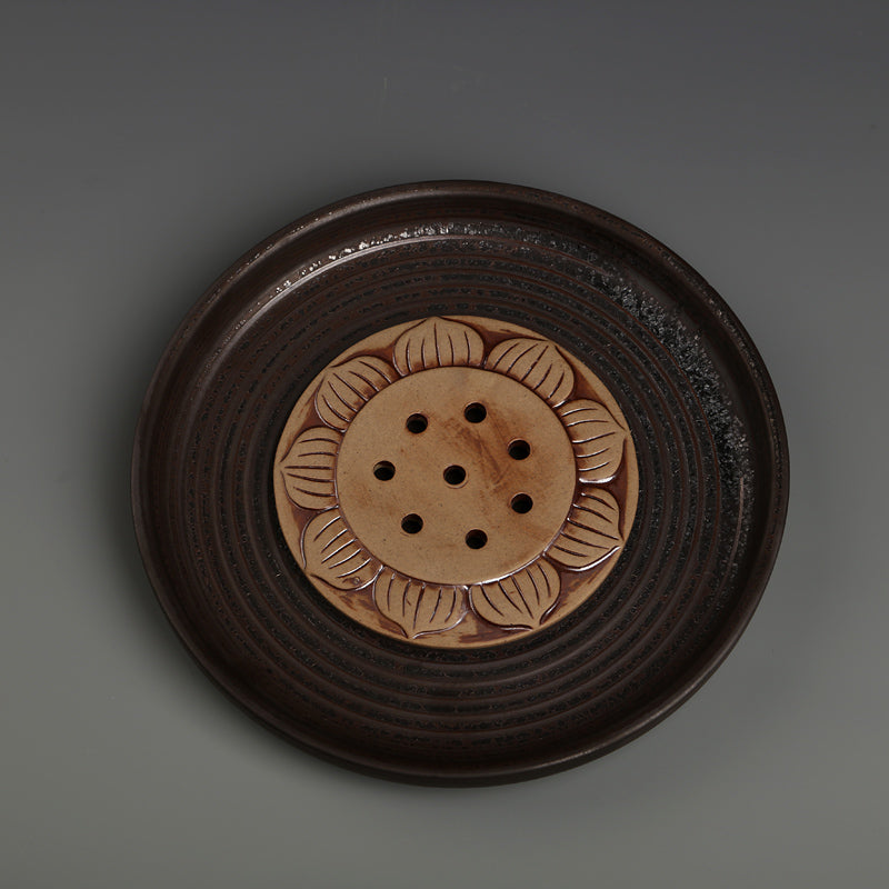 Tea Ceremony_Tea Set_Ceramic_Tea Plate_Lotus Flower Style