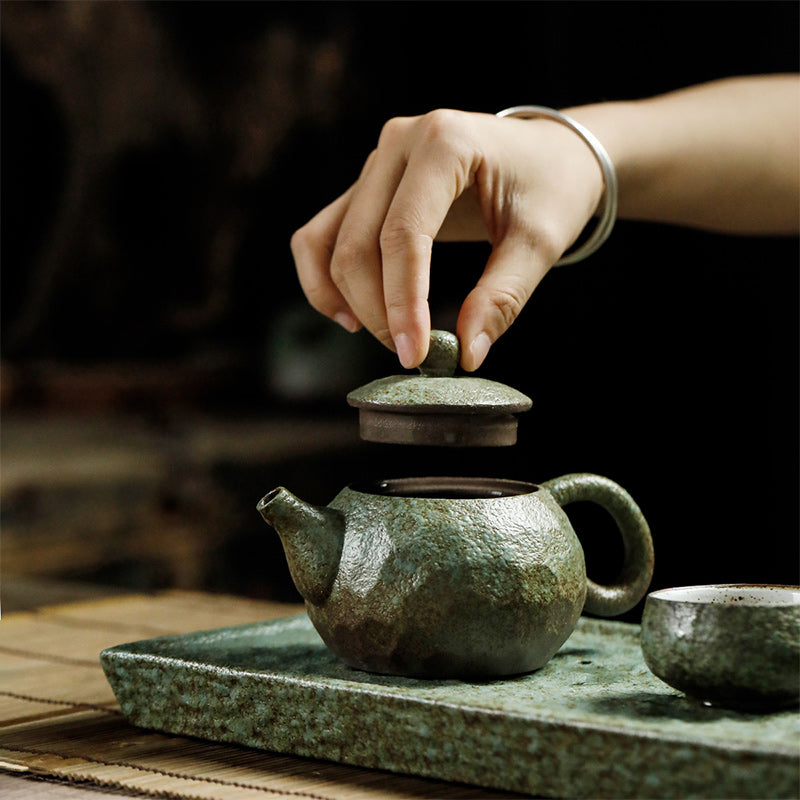 Tea Ceremony_Coarse Pottery_ Xi Shi Tea Pot_Green